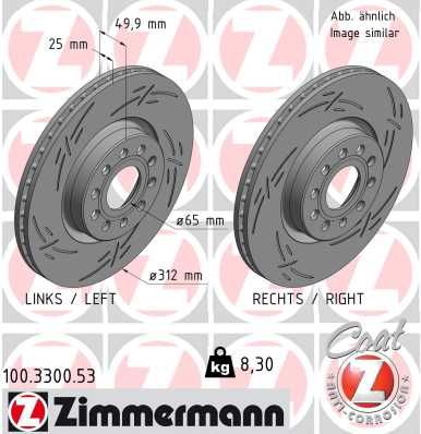 Zimmermann 100330053 диск гальмівний BLACK Z