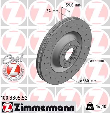 Zimmermann 100330552 Диск гальмівний SPORT Z