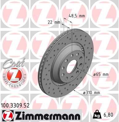 Zimmermann 100330952 Диск гальмівний SPORT Z