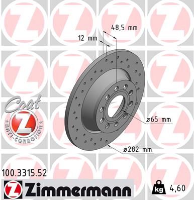 Zimmermann 100331552 Диск гальмівний SPORT Z