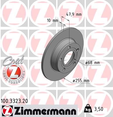 Zimmermann 100332320 Диск гальмівний задній Coat Z