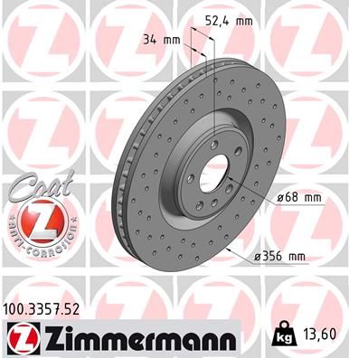 Zimmermann 100335752 Диск гальмівний SPORT Z