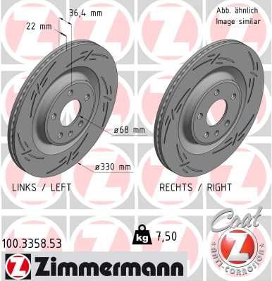 Zimmermann 100335853 Диск гальмівний BLACK Z
