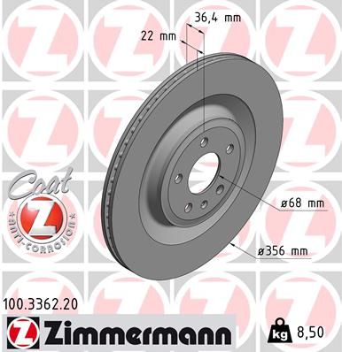 Zimmermann 100336220 Диск гальмівний Coat Z
