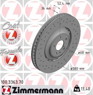 Zimmermann 100336370 Диск гальмівний FORMULA Z