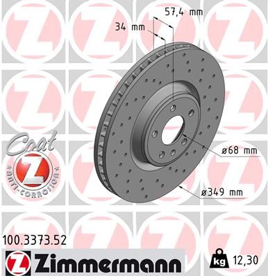 Zimmermann 100337352 Диск гальмівний SPORT Z