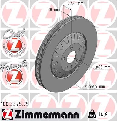 Zimmermann 100337575 Диск гальмівний FORMULA Z