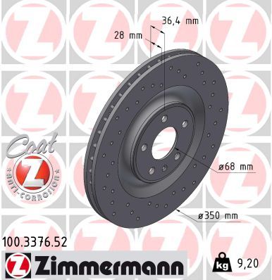 Zimmermann 100337652 Диск гальмівний SPORT Z