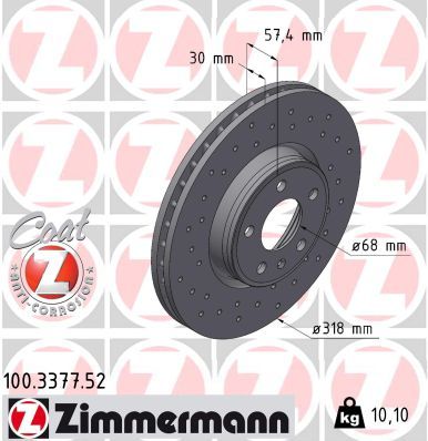 Zimmermann 100337752 Диск гальмівний SPORT Z
