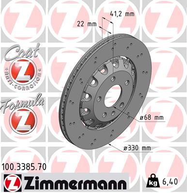 Zimmermann 100338570 диск гальмівний FORMULA Z