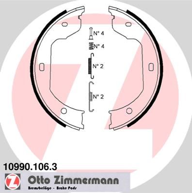 Zimmermann 109901063 колодки гальмівні барабанні к-кт