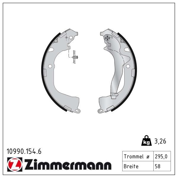 Zimmermann 109901546 Колодки гальмівні барабанні к-кт