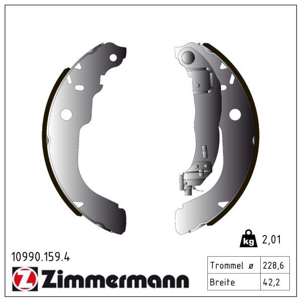 Zimmermann 109901594 Колодки гальмівні барабанні к-кт
