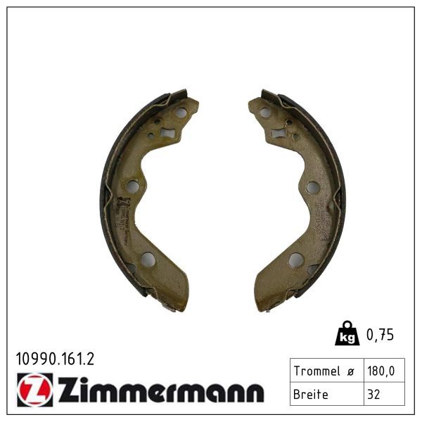 Zimmermann 109901612 Колодки гальмівні барабанні