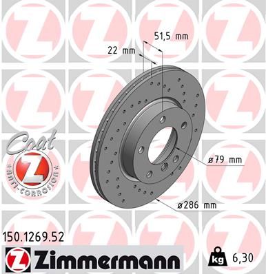 Zimmermann 150126952 Диск гальмівний SPORT Z