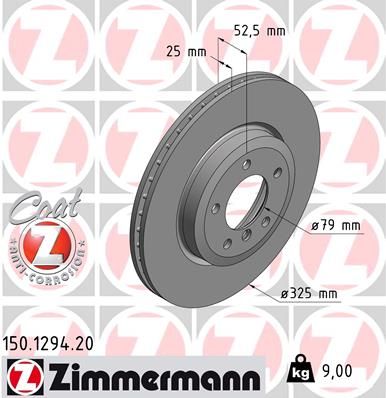 Zimmermann 150129420 диск гальмівний Coat Z