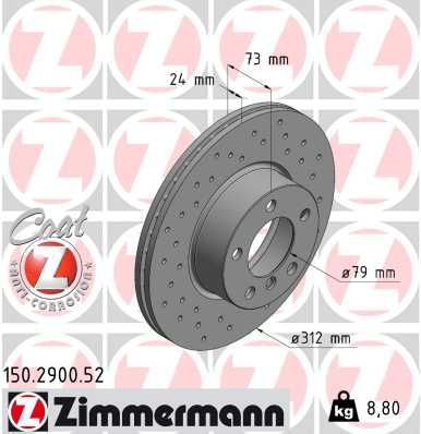 Zimmermann 150290052 Диск гальмівний SPORT Z