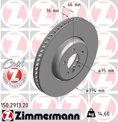 Zimmermann 150291320 Диск гальмівний Coat Z правий