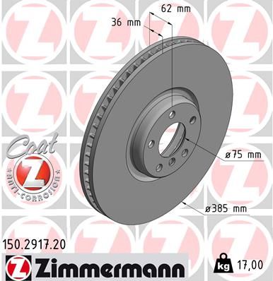 Zimmermann 150291720 Диск гальмівний Coat Z лівий