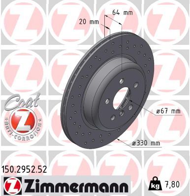 Zimmermann 150295252 Диск гальмівний SPORT Z лівий
