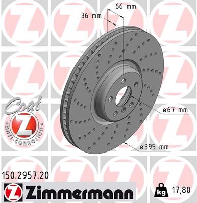 Zimmermann 150295720 Диск гальмівний Coat Z лівий
