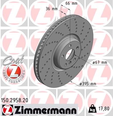 Zimmermann 150295820 Диск гальмівний Coat Z правий