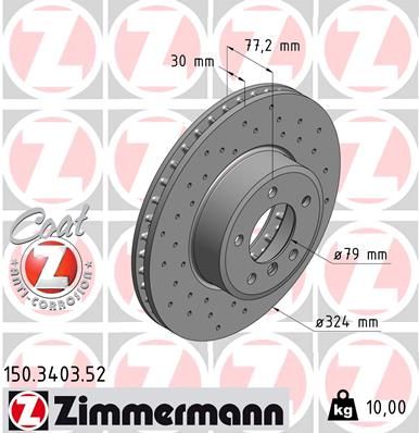 Zimmermann 150340352 Диск гальмівний SPORT Z