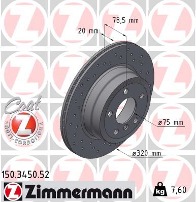 Zimmermann 150345052 Диск гальмівний SPORT Z