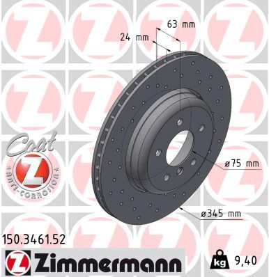 Zimmermann 150346152 диск гальмівний SPORT Z