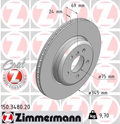 Zimmermann 150348020 Диск гальмівний Coat Z