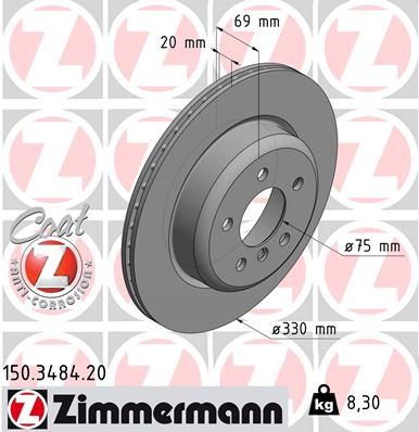 Zimmermann 150348420 Диск гальмівний Coat Z