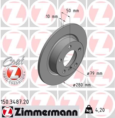 Zimmermann 150348720 Диск гальмівний Coat Z