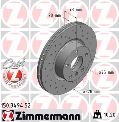 Zimmermann 150349452 диск гальмівний SPORT Z