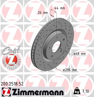 Zimmermann 200251852 Диск гальмівний SPORT Z