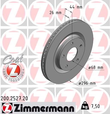 Zimmermann 200252720 Диск гальмівний Coat Z