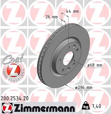 Zimmermann 200253420 Диск гальмівний передній Coat Z