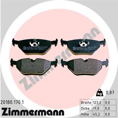 Zimmermann 201801701 Колодки гальмівні дискові комплект