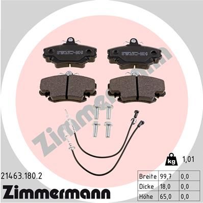 Zimmermann 214631802 колодки гальмівні дискові, к-кт