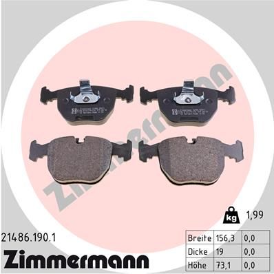 Zimmermann 214861901 Колодки гальмівні дискові, к-кт