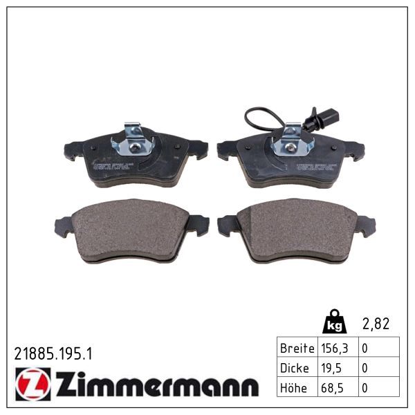 Zimmermann 218851951 Колодки гальмівні дискові комплект