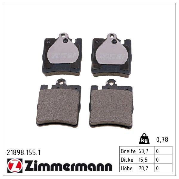 Zimmermann 218981551 Колодки гальмівні дискові комплект