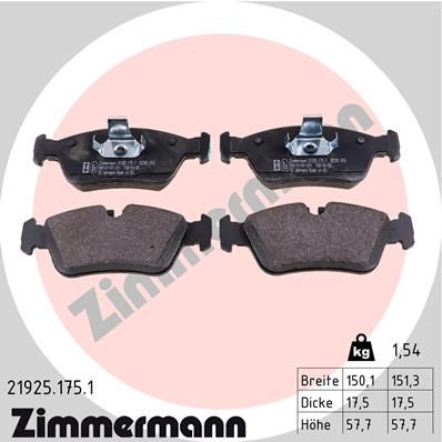 Zimmermann 219251751 Колодки гальмівні дискові, к-кт