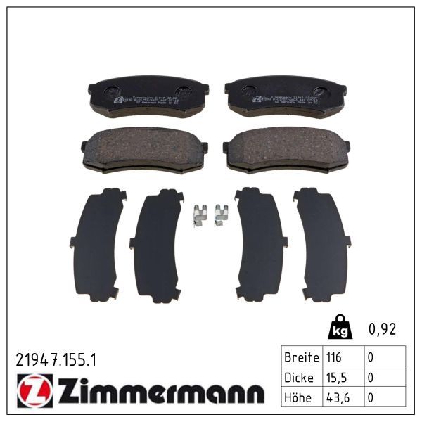 Zimmermann 219471551 Колодки гальмівні дискові, комплект