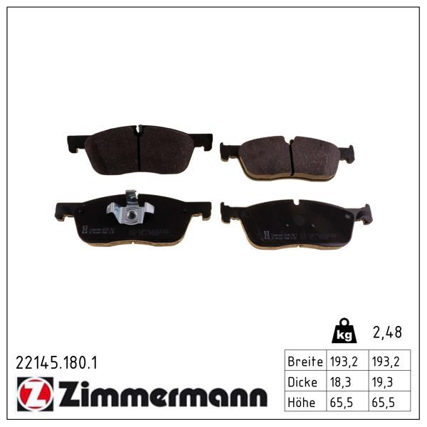 Zimmermann 221451801 Колодки гальмівні дискові, к-кт
