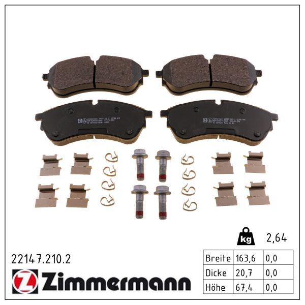 Zimmermann 221472102 Колодки гальмівні дискові, к-кт