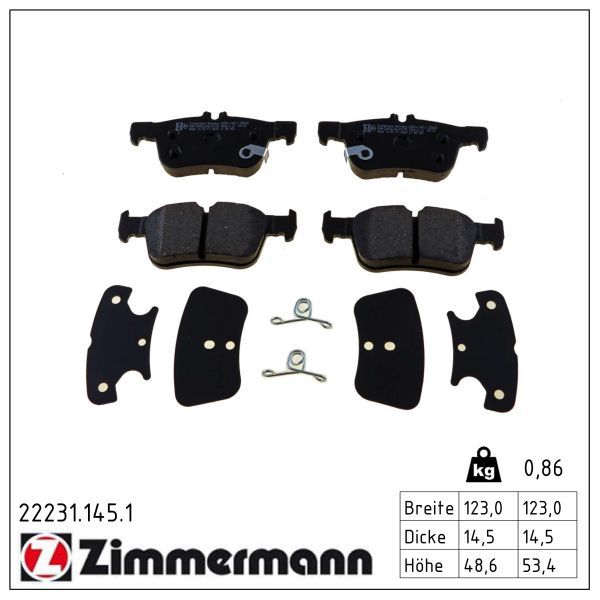 Zimmermann 222311451 колодки гальмівні дискові, к-кт