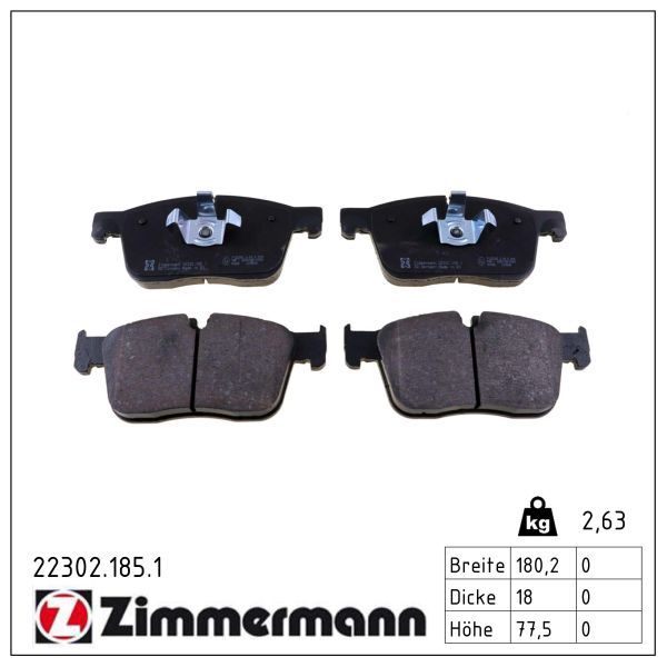 Zimmermann 223021851 Колодки гальмівні (передні) Land Rover Range Rover Velar 2.0/3.0 17-