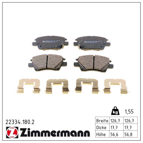 Zimmermann 223341802 Колодки гальмівні дискові, комплект