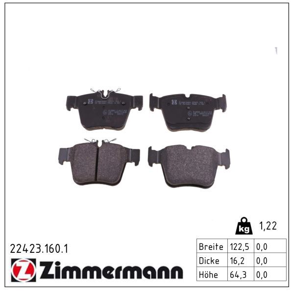 Zimmermann 224231601 Колодки гальмівні дискові, к-кт