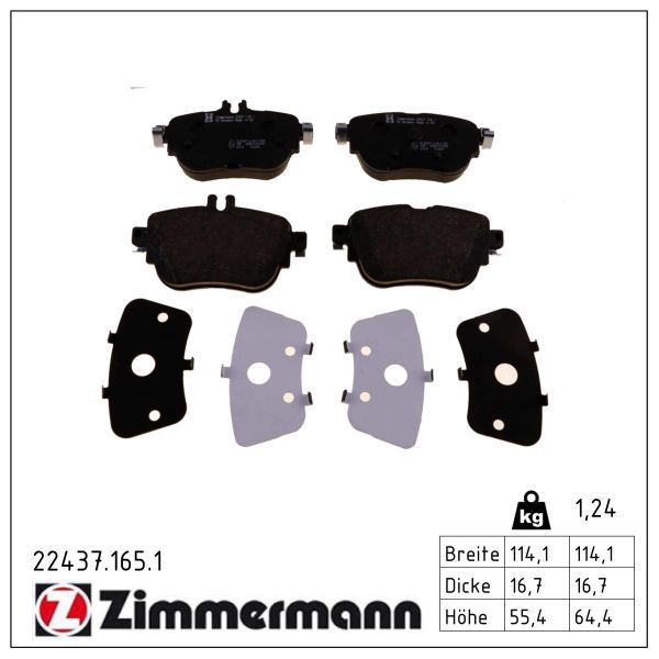 Zimmermann 224371651 Колодки гальмівні (задні) MB E-class (W213) 16- (Trw)